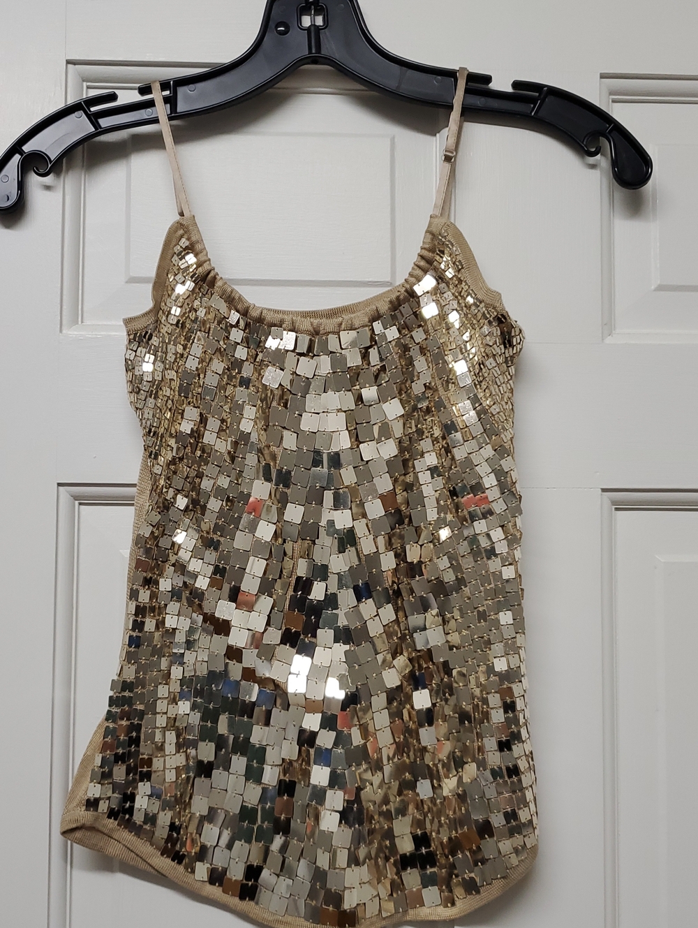 bebe Silk Gold Metallic Top